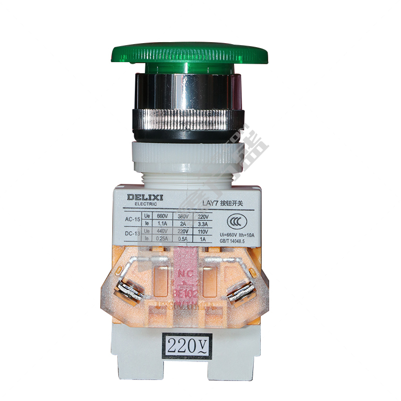 德力西DELIXI 按钮开关LAY7-11DM LAY7-11DM 220V 氖灯 绿