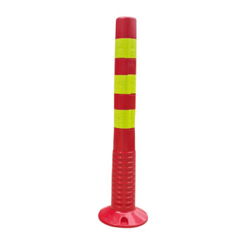 冰禹 BYlf-33 警示柱隔离带路障路锥 75cm 黄红色