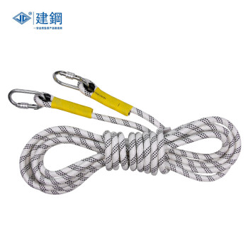 建钢 18mm白黑涤纶编织安全绳 691800 5米 双钩