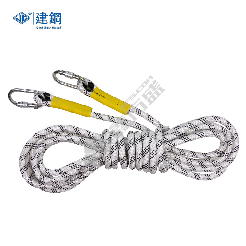 建钢 18mm白黑涤纶编织安全绳 691800 30米 双钩