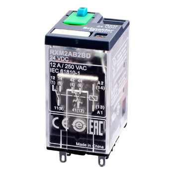 施耐德Schneider RXM*A插拔式中间继电器 RXM2AB2BD 24VDC 12A 2NO+2NC