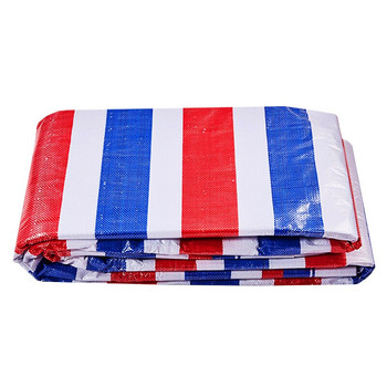 PP单膜彩条布 聚丙料 8m*15m 红白蓝