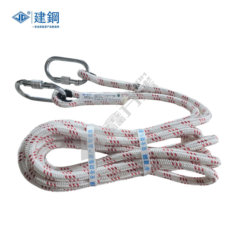 建钢 16mm白红涤纶编织安全绳 691600 30米 双钩
