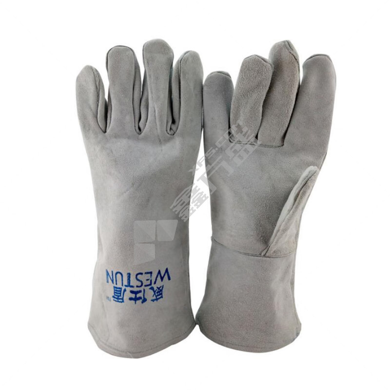 威仕盾 G-2112L-15 加长牛二层皮电焊手套 XL 35cm 灰色