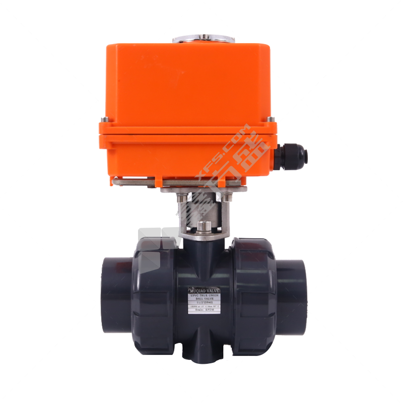 三佑 PVC-U工业用电动球阀 深灰色 Φ40 1.0MPa/塑料执行器