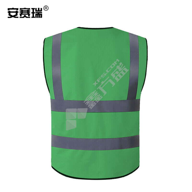 安赛瑞 拉链款多口袋反光背心 XL 墨绿色 28214