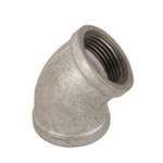 建支 玛钢衬塑45°弯头 DN20 银色