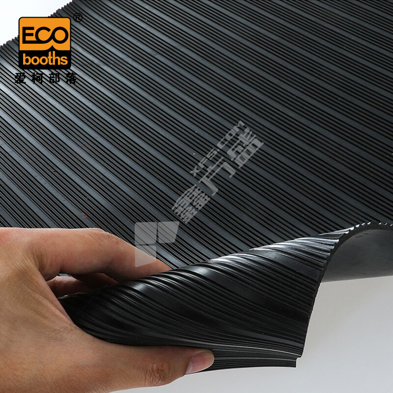 爱柯部落 耐信B型耐高压绝缘橡胶垫 1m*10m*5mm 黑色 10KV E2010604008