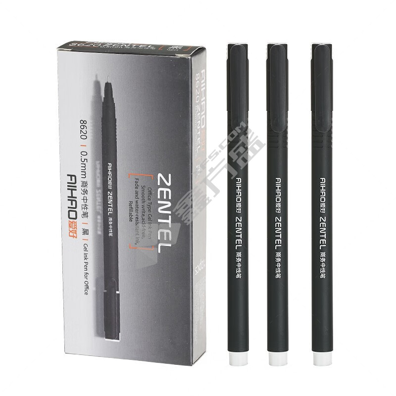 爱好 全针管中性笔 黑色 黑色 0.5mm 8620