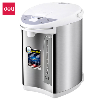 得力 5L保溫電熱水瓶 5L 銀色 85601