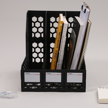 晨光 ADM95081 蜂窝形三联文件框 254*258*278mm 黑色 ADM95081A