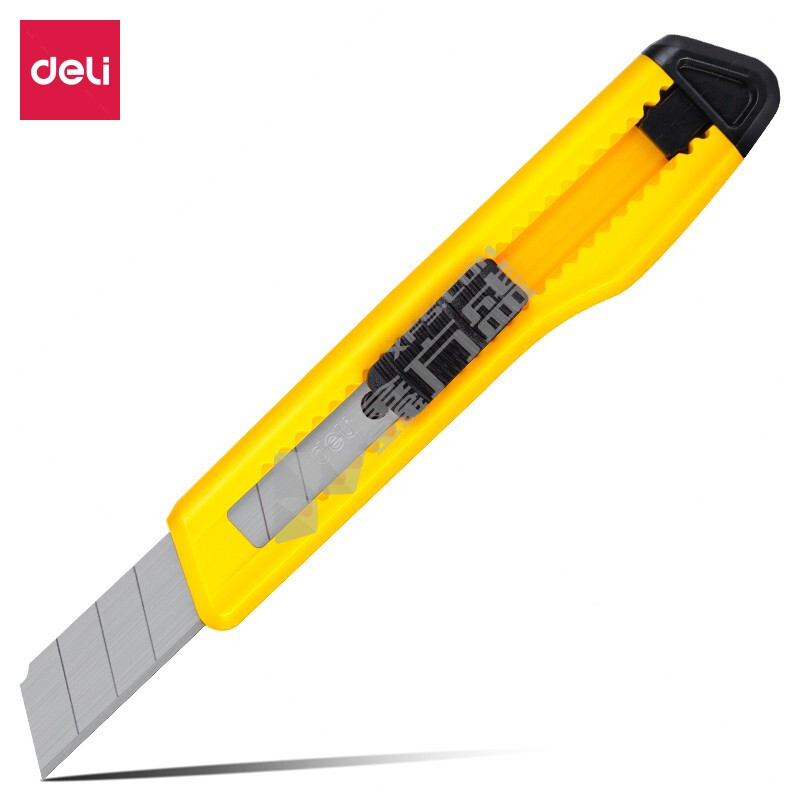 得力 2004 大号美工刀 2004 18mm*8刀头 黄色 (单位：把)