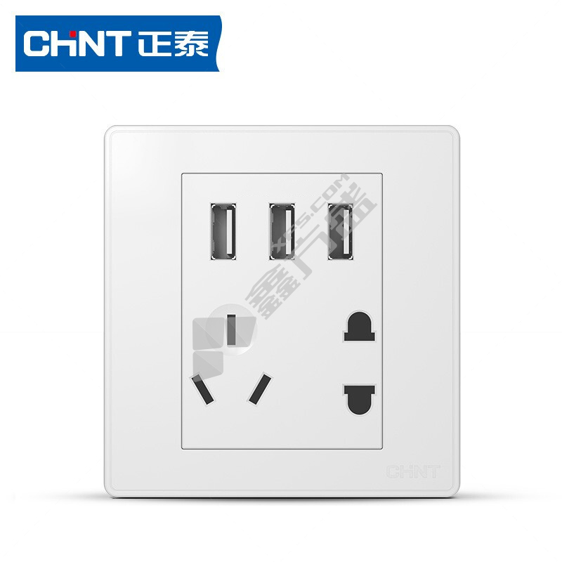 正泰 五孔插座带三位USB插座 NEW2S系列10A