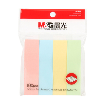 晨光 YS-13 四分条自粘便条纸 76*19mm 100页 黄色 蓝色 红色 绿色