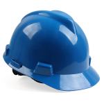 梅思安 V型PE标准型安全帽配超爱戴帽衬 10172905 蓝色