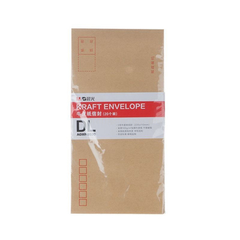 晨光 AGWN8530 DL5号牛皮纸信封 220*110mm 黄色 20个/包