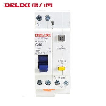 德力西DELIXI 微型漏电断路器HDBE40LE系列1PN HDBE-40LE 1P+N C型 40A TM 电磁式 40A 30mA 1P+N 4.5kA