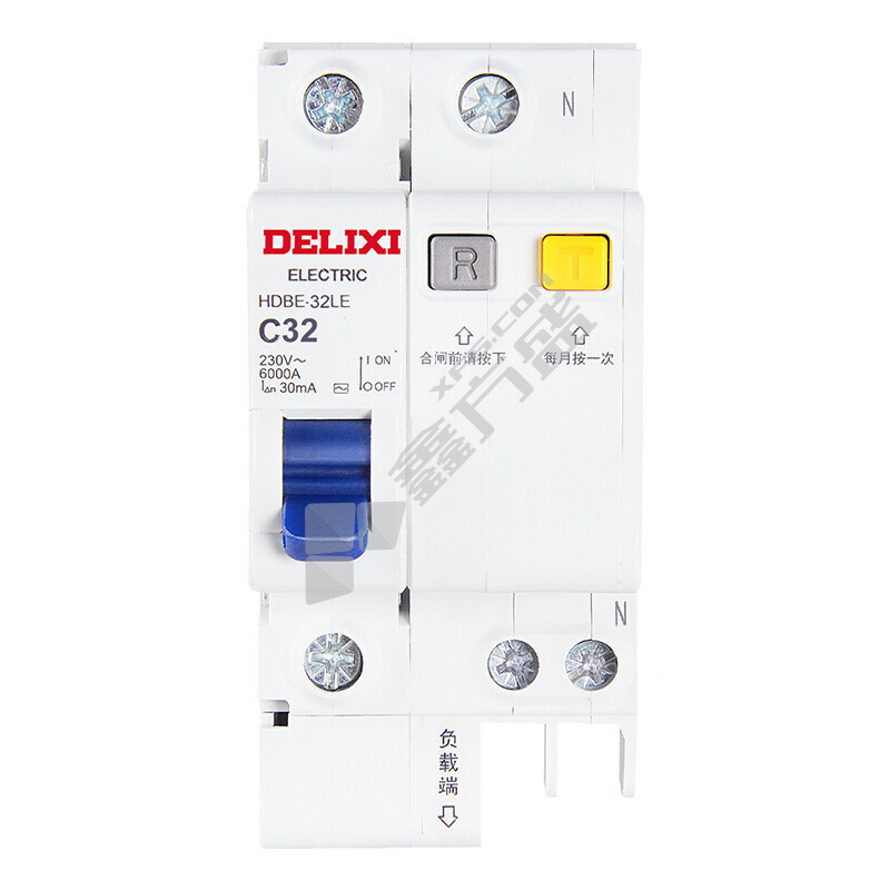 德力西DELIXI 微型漏电断路器HDBE32LE系列1PN HDBE-32LE 1P+N C型 10A 100mA TM 电磁式 10A 100mA 1P+N 6kA