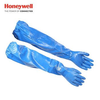 霍尼韦尔 长袖带衬丁腈手套 8码 蓝色 NK803ES