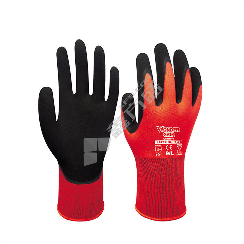 多给力 作业手套 S码 红色 WG-310