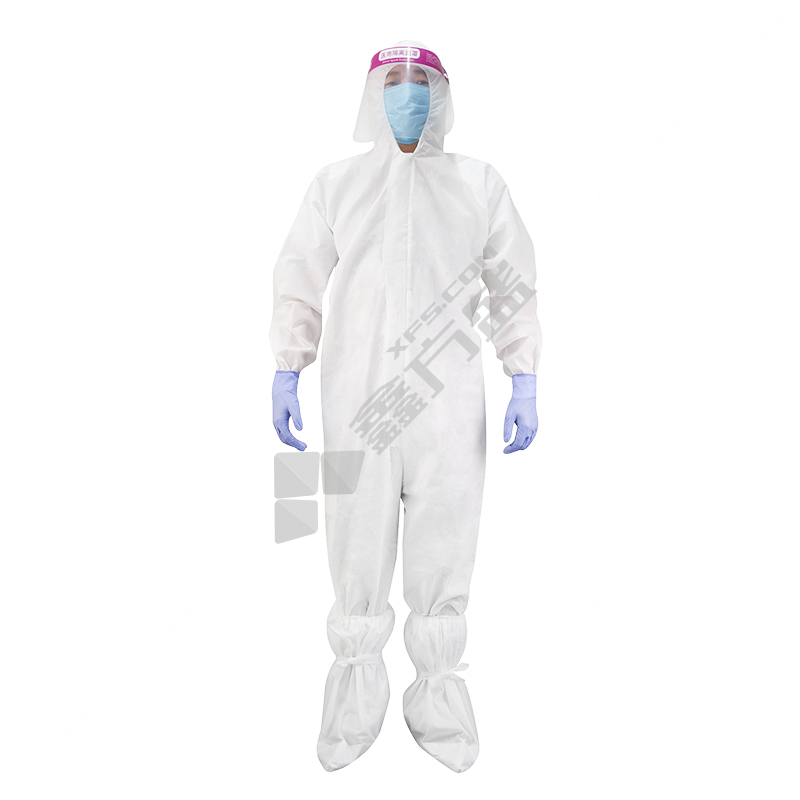 康科健 三连体隔离衣 L码 白色 三连体