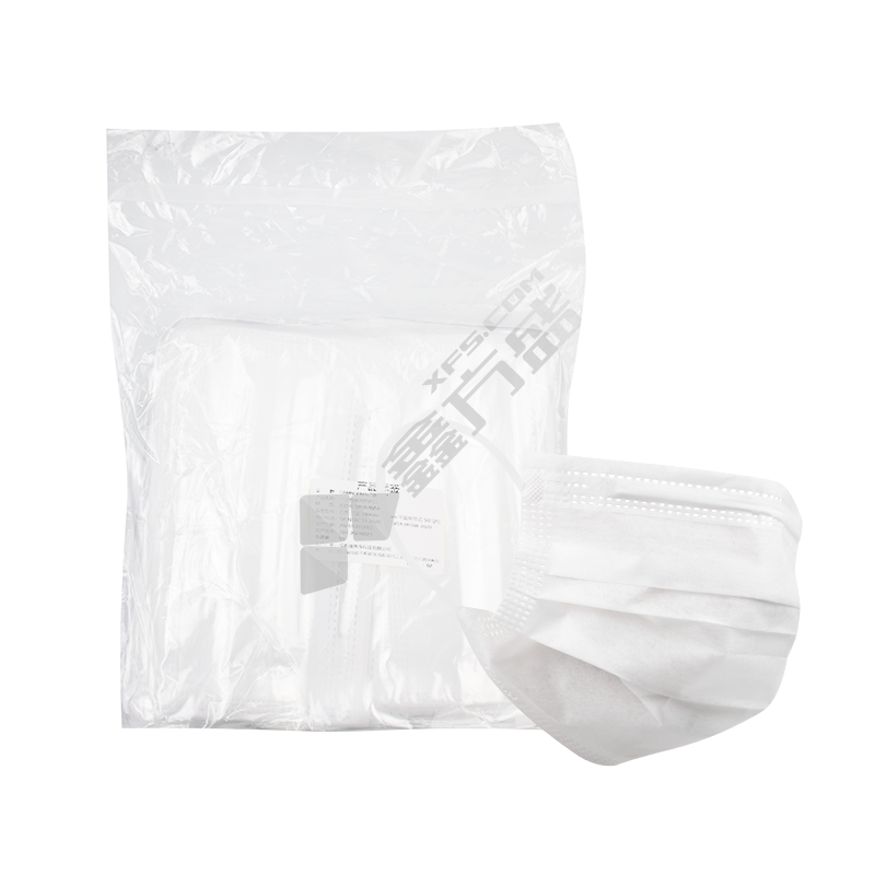 康惠洁 三层款一次性亚光无纺布口罩 白色 50只/包