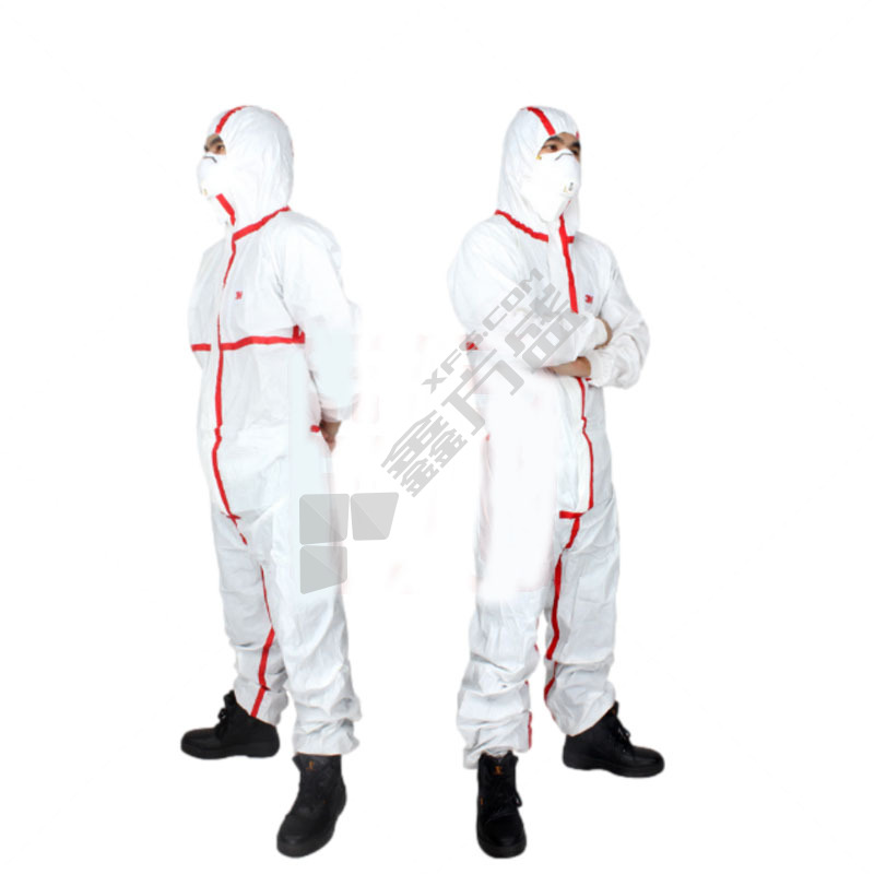 3M 红色胶条连体防护服 M 白色 4565