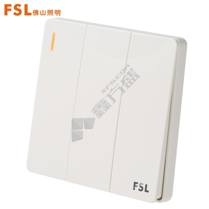 佛山照明 三位单控开关面板 F31系列