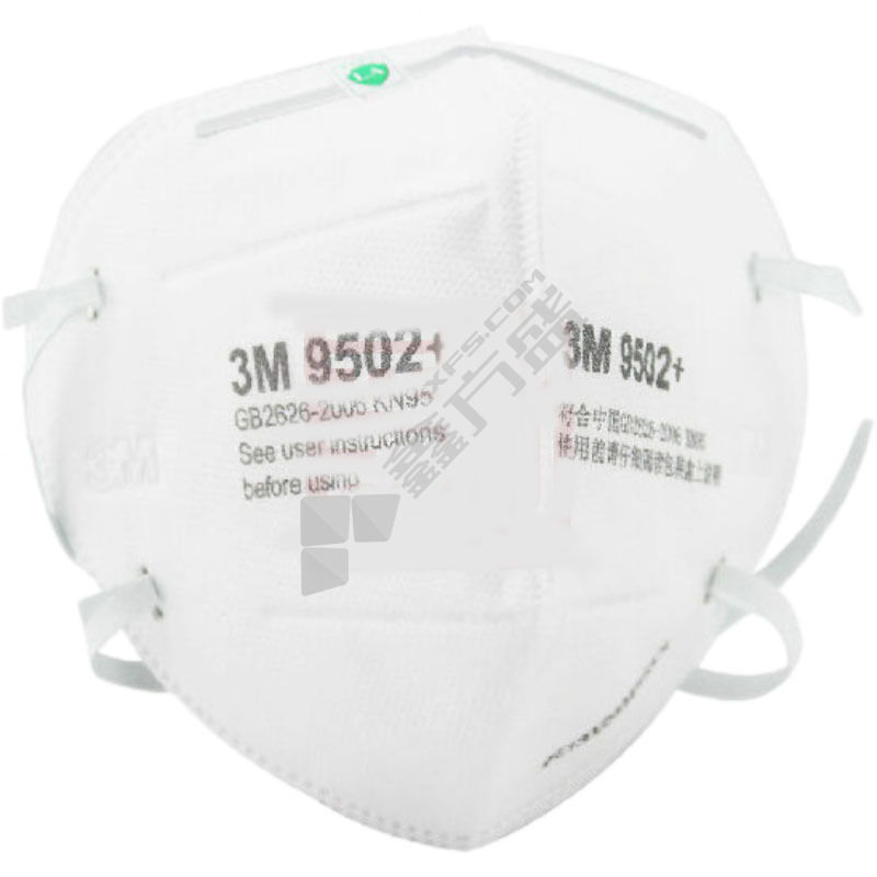 3M 9502+ KN95自吸过滤式防颗粒物呼吸器口罩 白色 头戴式 50只/盒