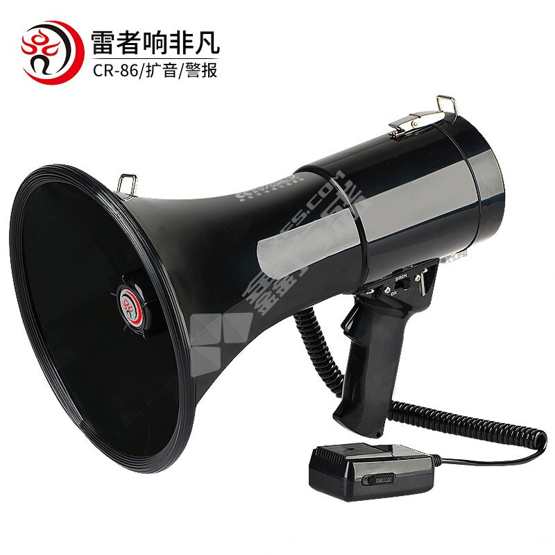 雷公王 CR-86标配1500毫安锂电池黑色喊话器 峰值功率50W 传输距离1000m CR-86