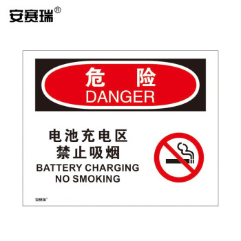 安赛瑞 31231 防火安全标识 31231 危险-电池充电区禁止吸烟 250*315mm