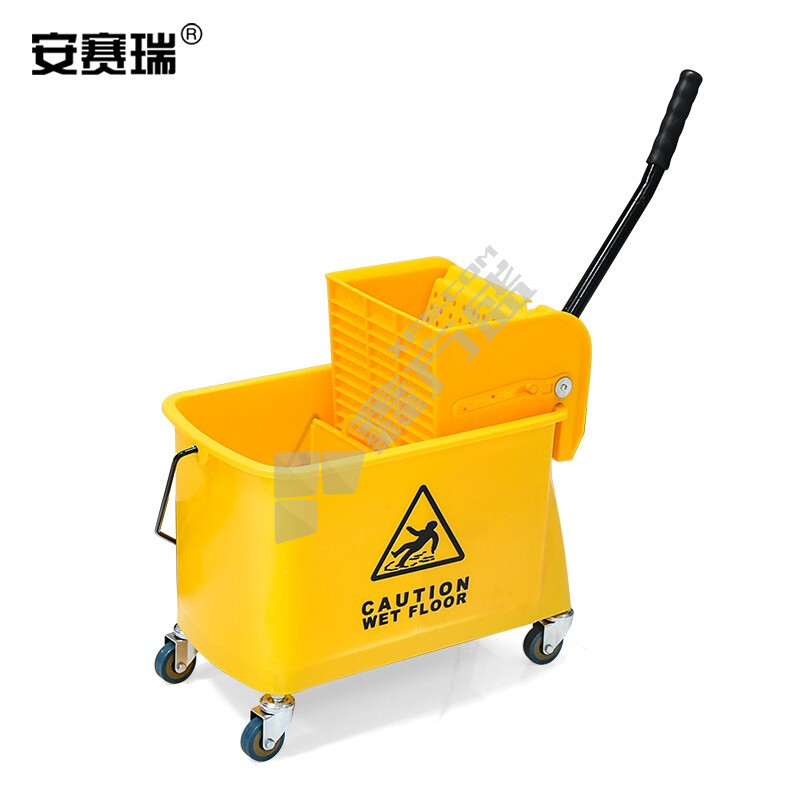 安赛瑞 10671 商用单桶拖把榨水车 20L 黄色 10671 41*20*70cm