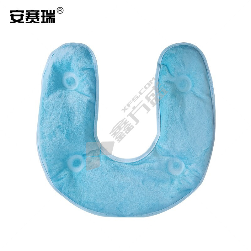 安赛瑞 300721 U型冷热敷凝珠围脖肩颈冰敷袋 63*10cm 天蓝 300721
