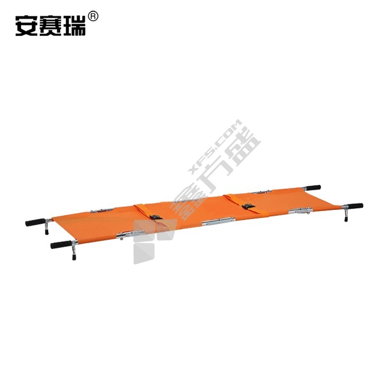 安赛瑞 300824 铝合金四折折叠担架 212x55x13cm 橘黄+包 300824