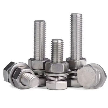 东明 DIN933 304不锈钢外六角螺栓成套全牙 M18/75mm