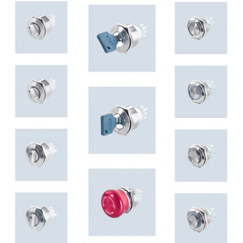 APT FM25N 系列功能型金属按钮开关 FM25N-SFP-22YS 25mm三位置钥匙钮（2NO2NC) 不带灯