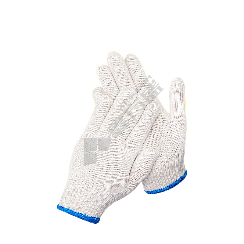 线元素 普通棉线蓝边线手套 420g 白色 12副/打