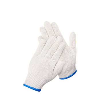 线元素 普通棉线XL码420克蓝边线手套 420g 白色