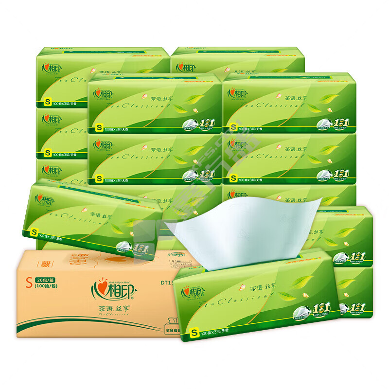 心相印 抽纸 3层 100抽 100抽/包 20包/箱 YB.DT15100 190*132mm
