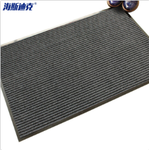 海斯迪克复合地毯 双条纹PVC地垫 防尘防水进门 80*120cm 烟灰色 HK-59