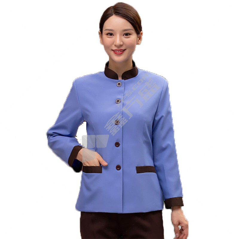 谋福 395 秋冬家政保洁长袖工作服 5XL码 蓝色 家政保洁服 395