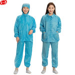 谋福 8151 梳领 无尘防尘防静电连帽分体服 M码 蓝色