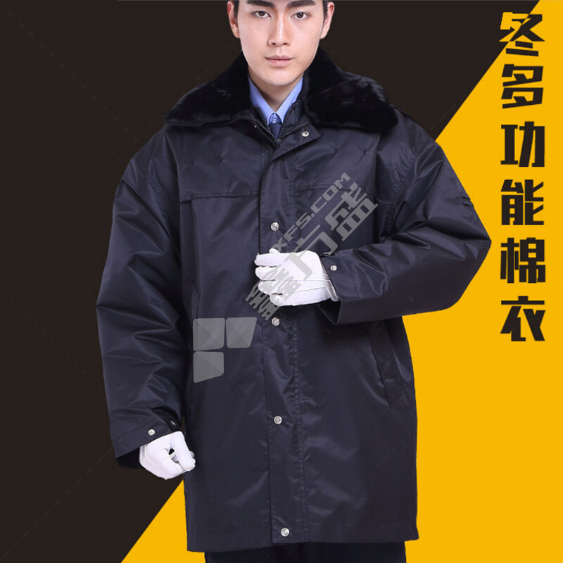 谋福 9528 拉链 不带帽 保安棉服防寒服 185cm 黑色