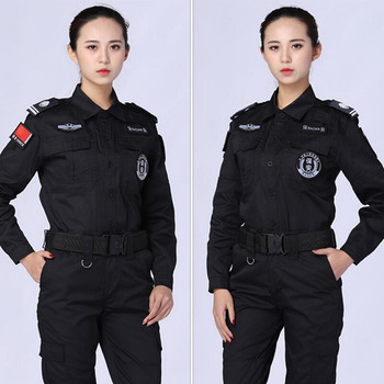谋福 649 保安工作服套装 180码 黑色 涤棉款