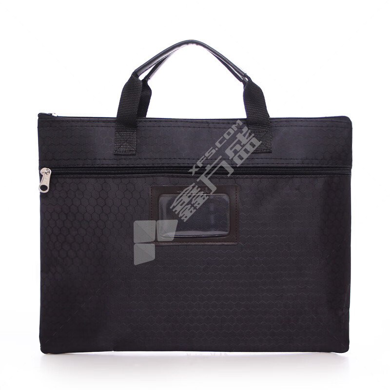 斯莫尔 手提双层足球纹带前名片公文包 36cm*27cm*2cm 黑色 SL-313