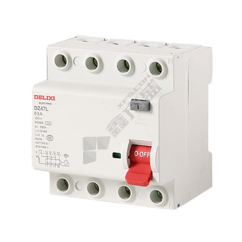 德力西DELIXI 小型漏电保护器DZ47L系列4P DZ47L 4P 80A 100mA A 电磁式 80A 100mA 4P 6kA