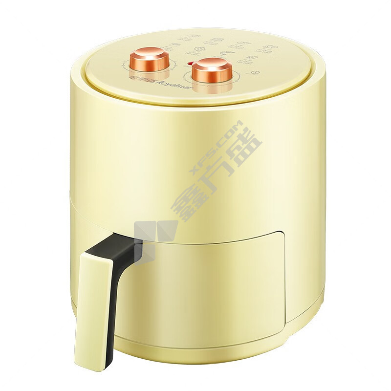 荣事达 可拆卸旋钮式大功率空气炸锅 1400W 5.5L RS-AF185L 鹅黄色