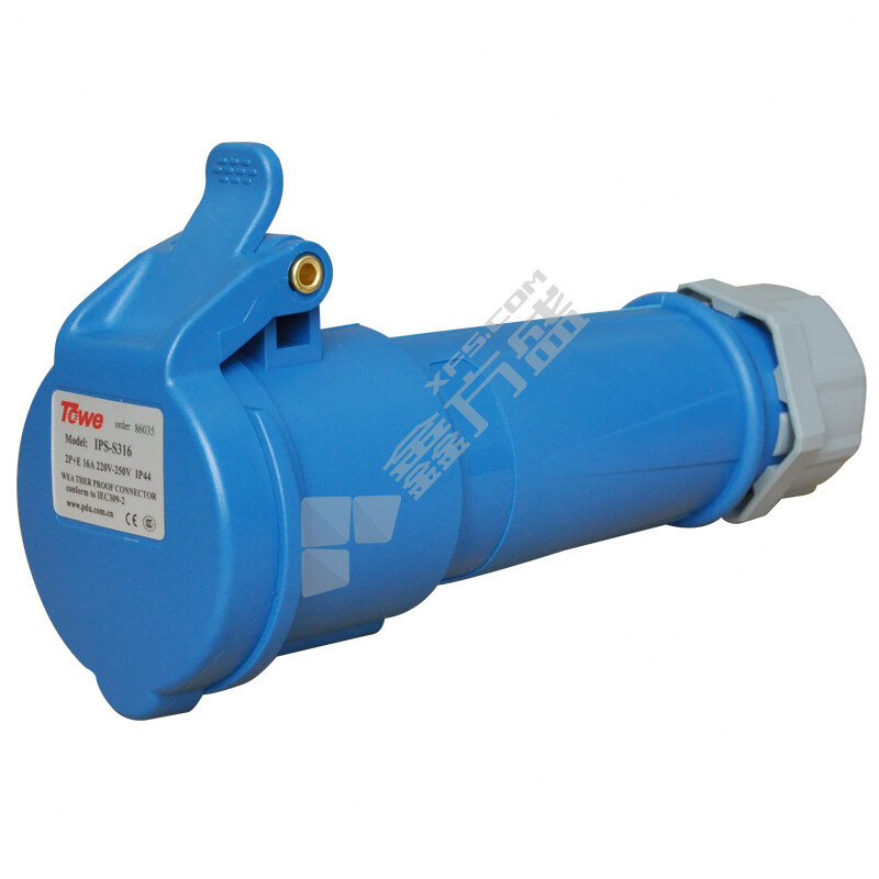 同为 IP44工业插头 IPS-S316 2P+E 16A 220V