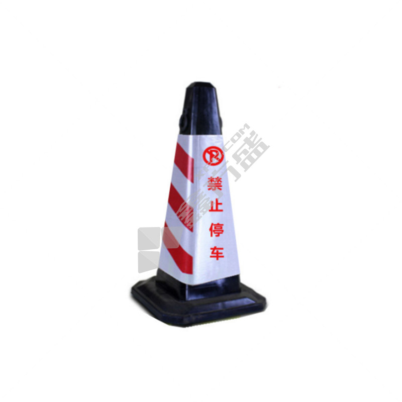 锦安行 左右带提环橡胶方锥 700*420*420mm 红白色 JCH-JTZ16禁止停车款