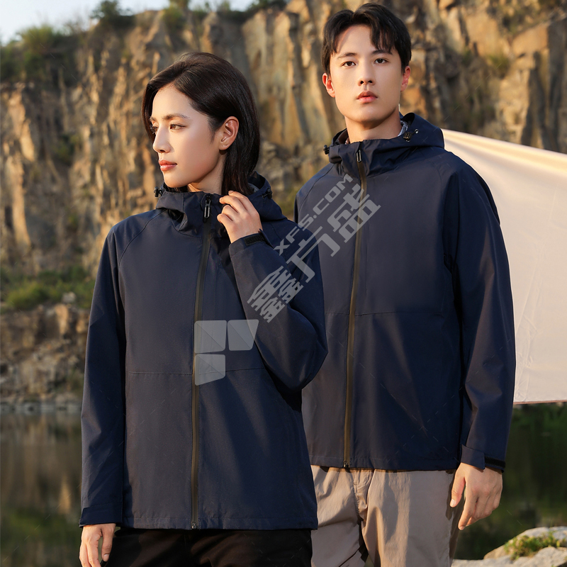 左诗丹伦 3011春秋款时尚冲锋衣 2XL码 黑色